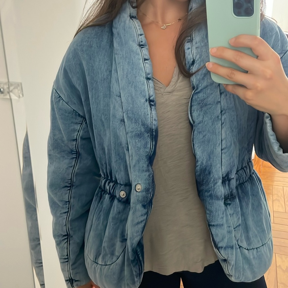 BA&SH cool denim light puffer perfect for fall/spring in between weather